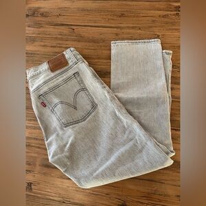 Levi's Light Gray Wedgie Straight Jeans